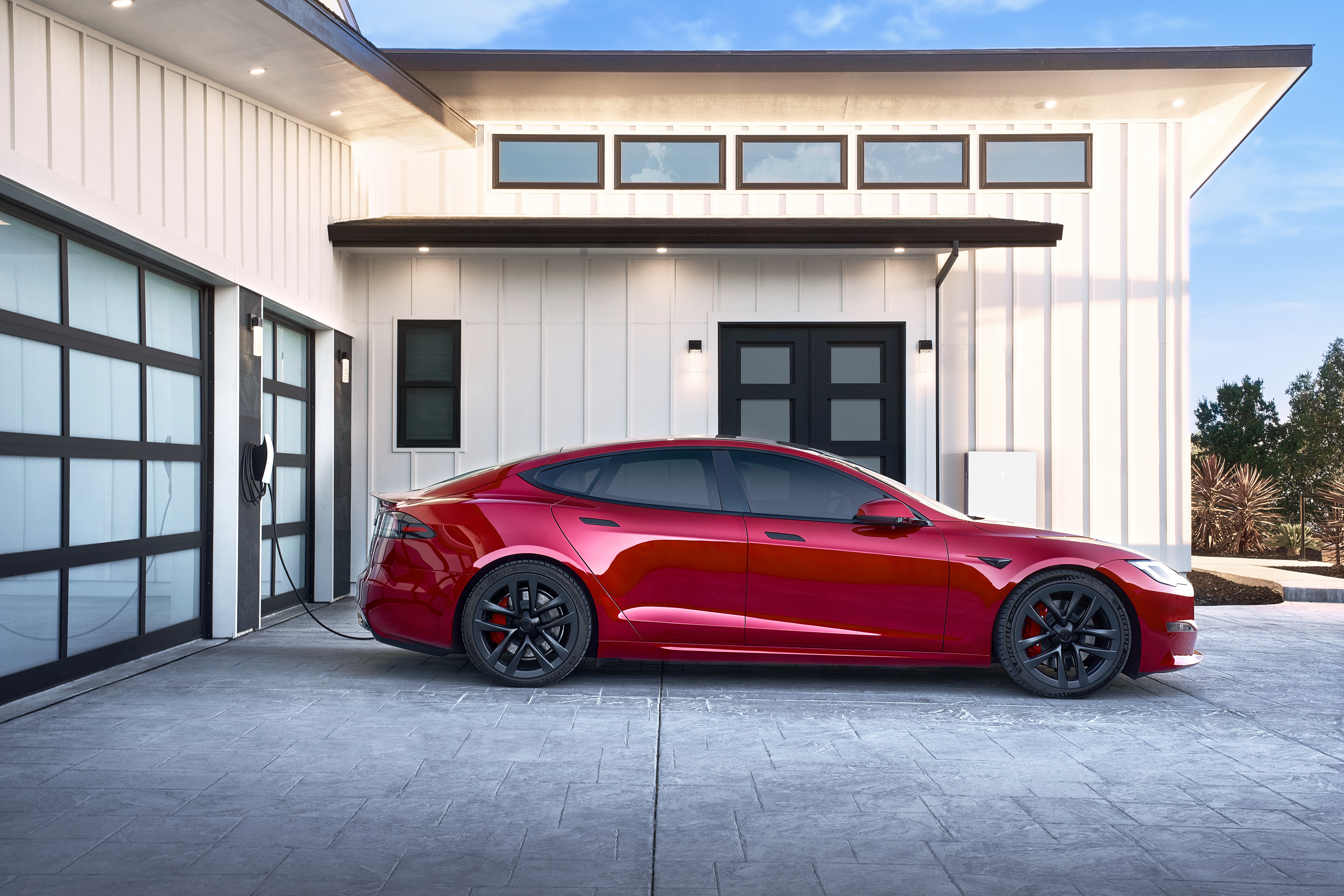 Tesla Wall Connector installed in a home garage