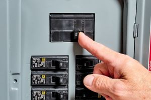flipping main breaker of electric panel